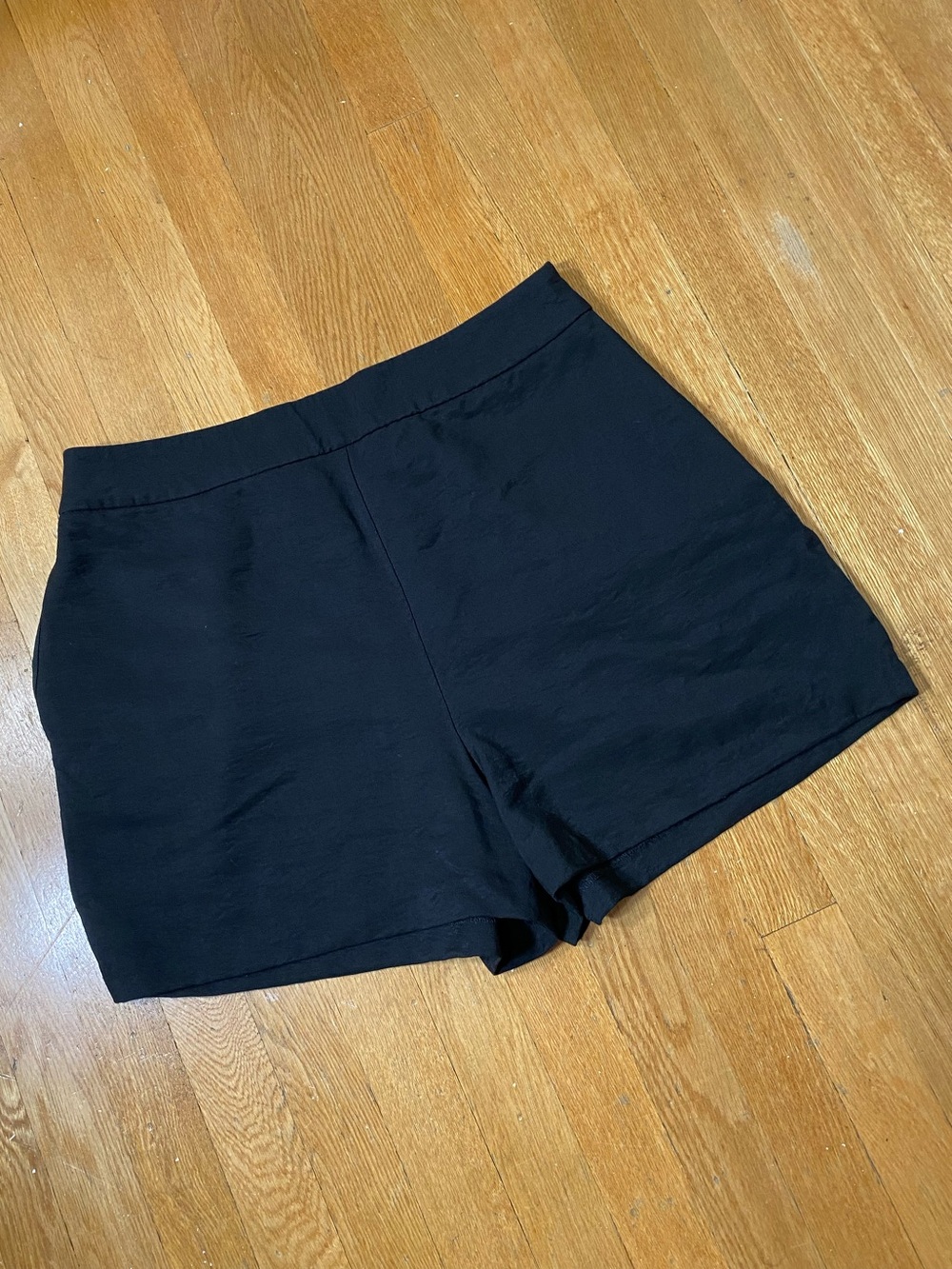 Leith Black Elastic Waist Side Zipper Spring Summer Shorts L